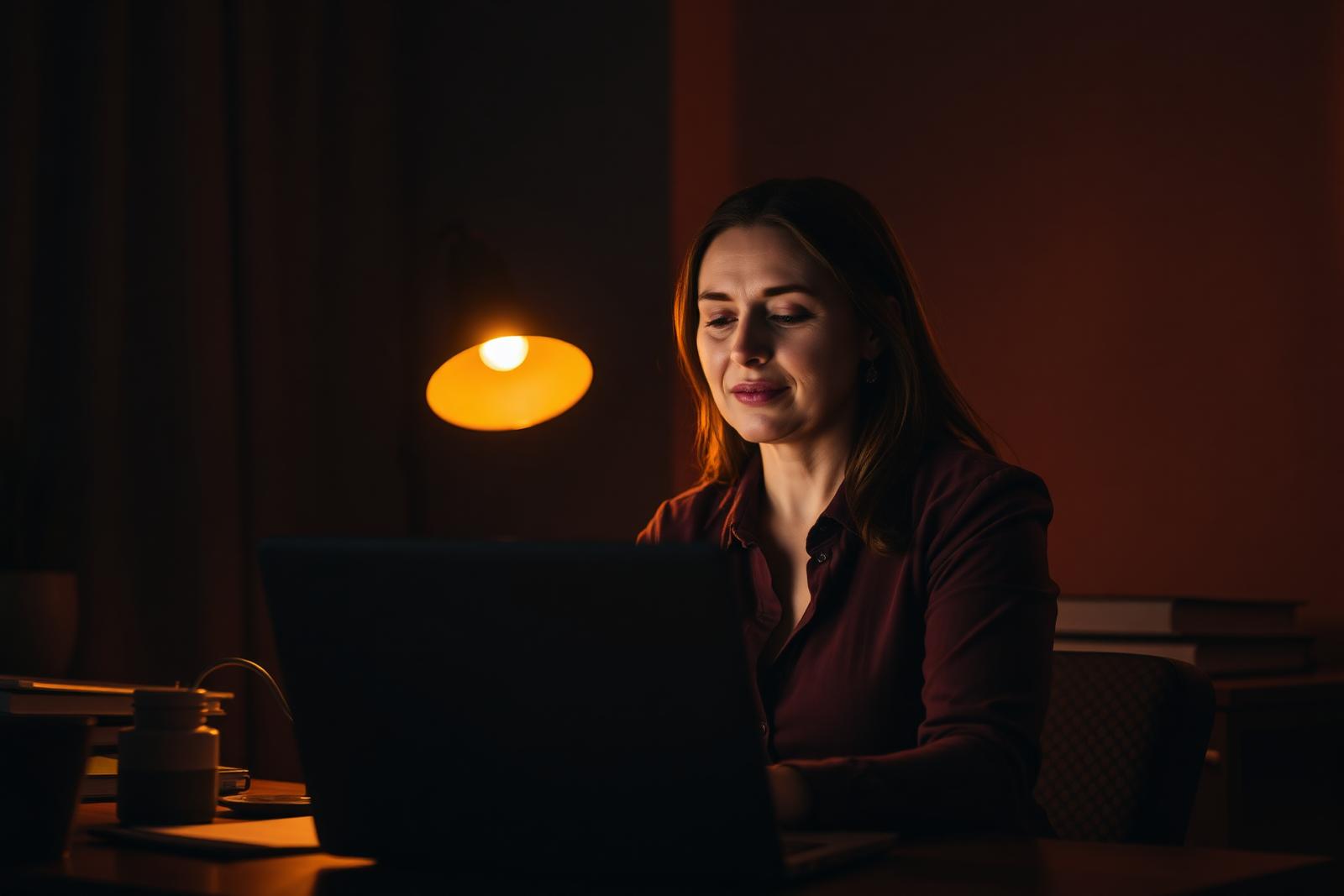 Företagsägare stänger laptopen tidigare än vanligt